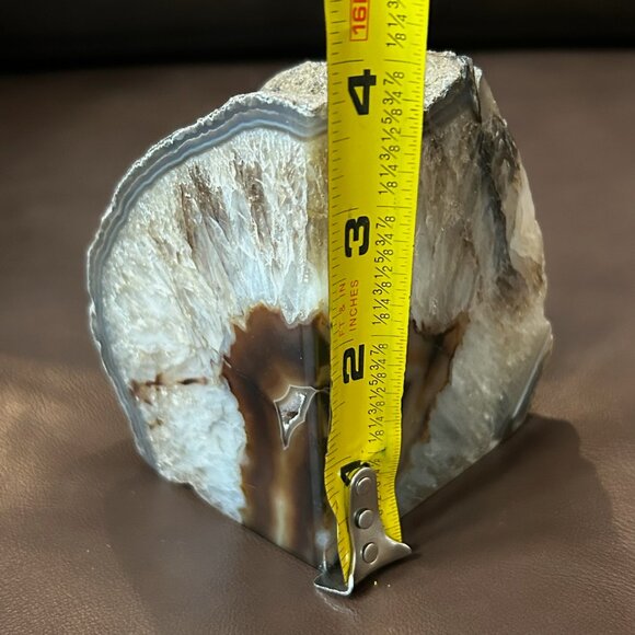 NWT Genuine Brazilian Agate Natural Crystal Gemstone Bookends Paperweight - Picture 8 of 9